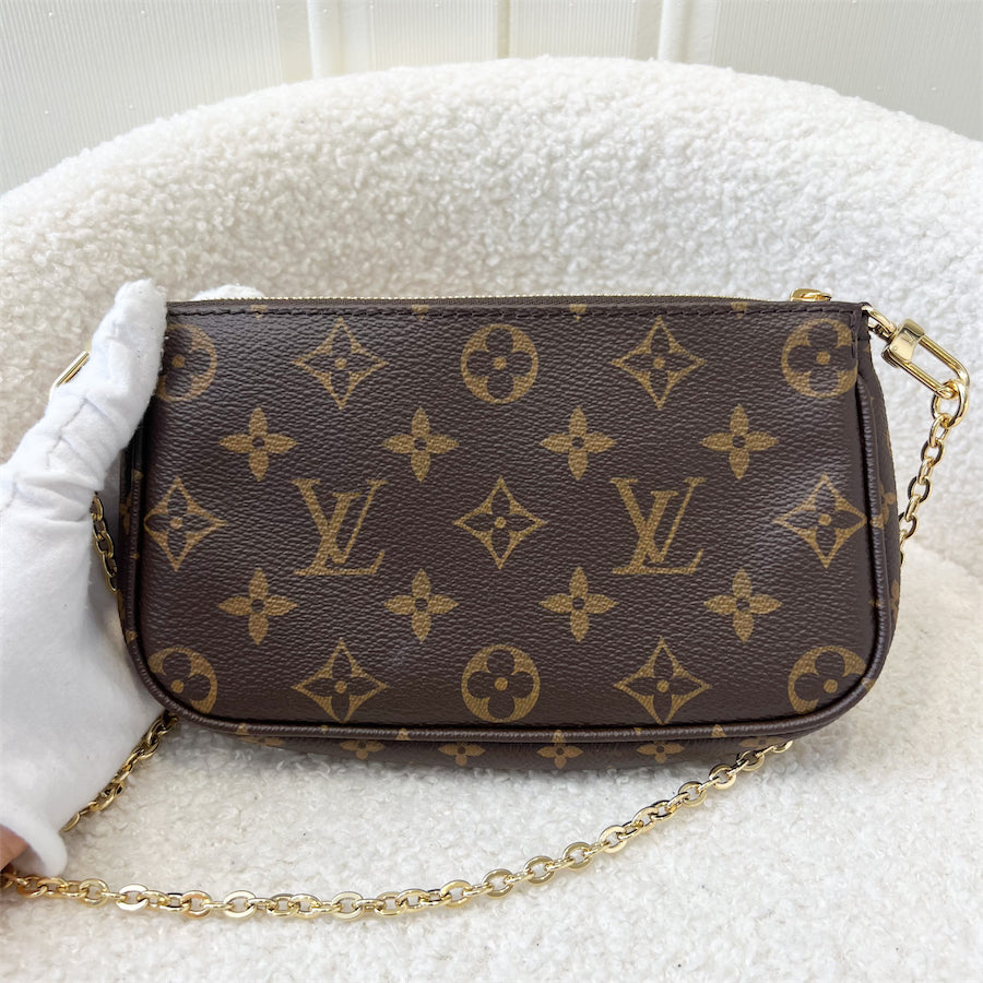 LV Multi Pochette Accessoires MPA Small Pochette + Original Chain in Monogram Canvas GHW