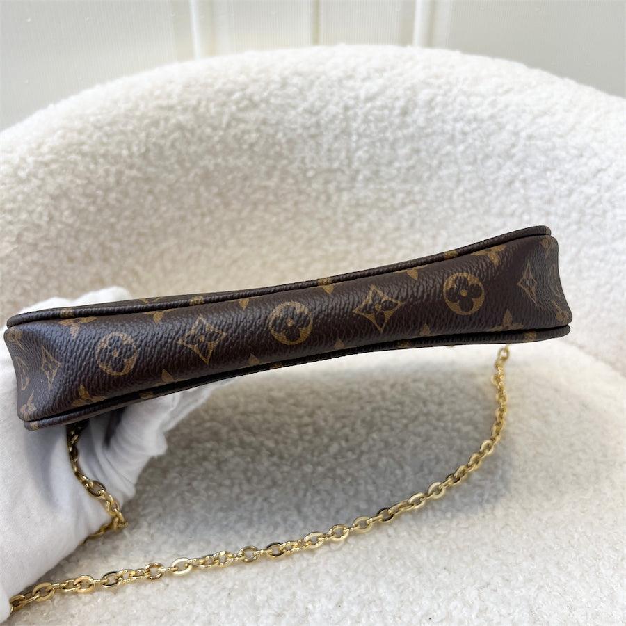 LV Multi Pochette Accessoires MPA Small Pochette + Original Chain in Monogram Canvas GHW