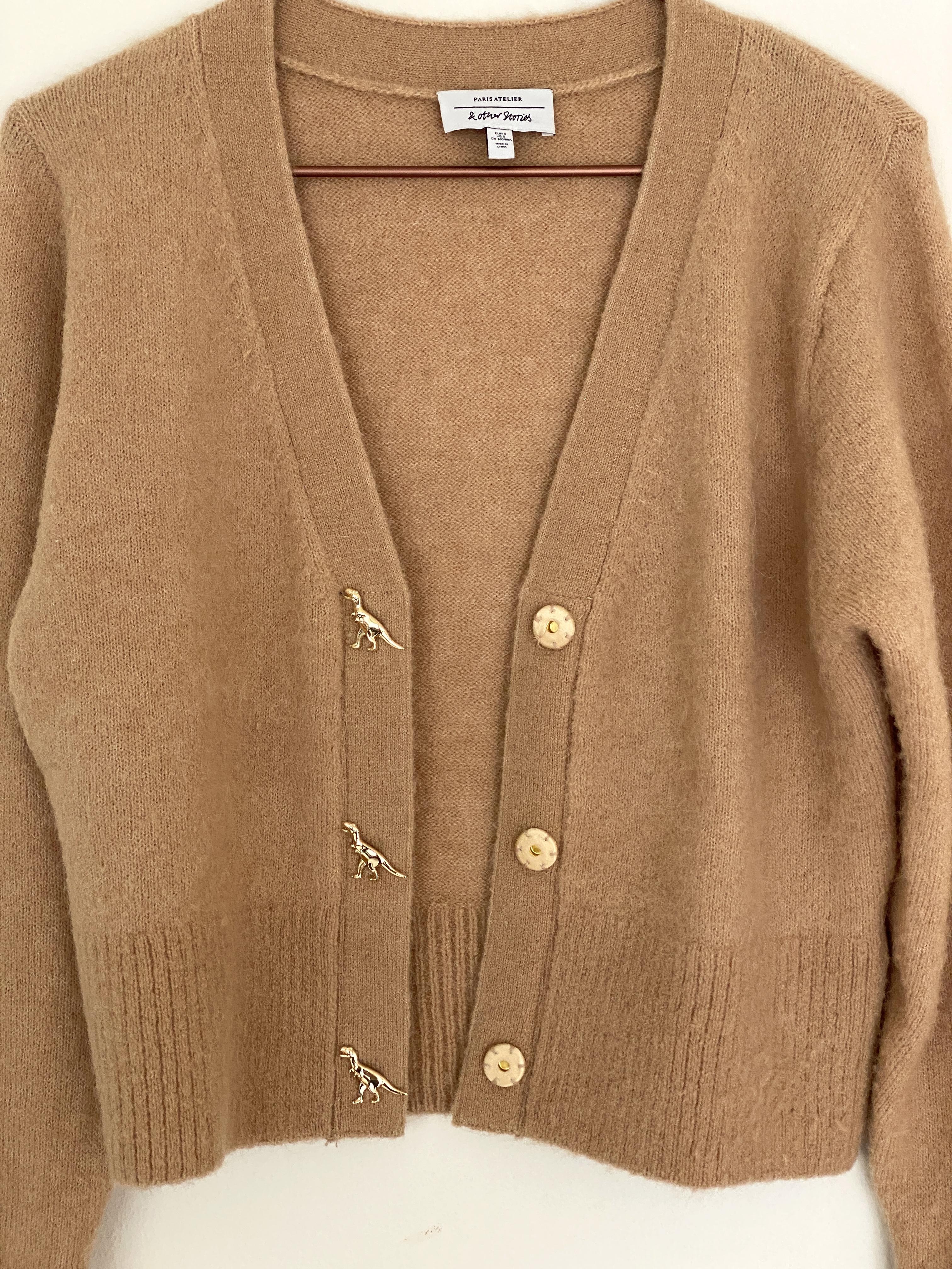 Dinosaur Button Knit Cardigan - SIZE EUR S
