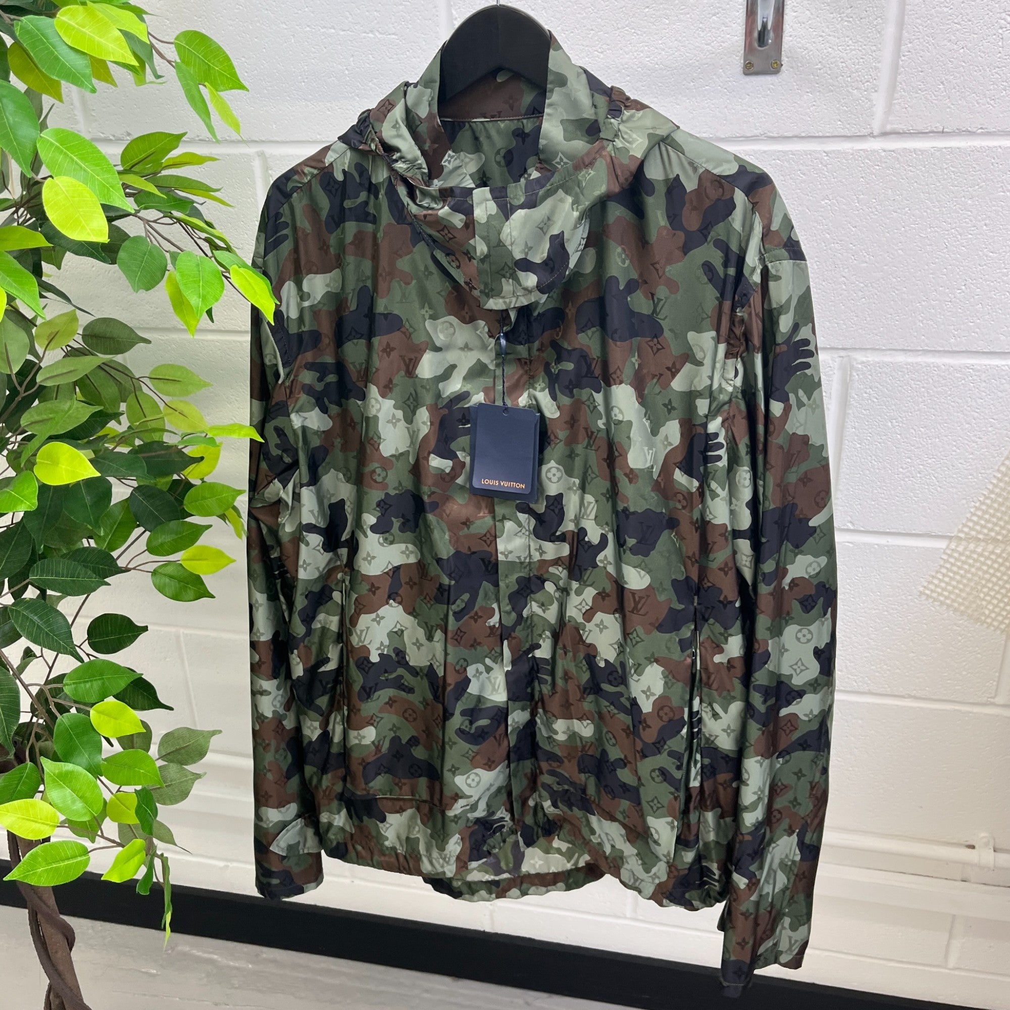 Men's Camo Monogram Windbreaker Khaki Size IT 54 / XXL