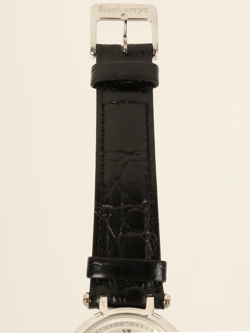 BURBERRY Round Logo Face Watch Silver/Black
