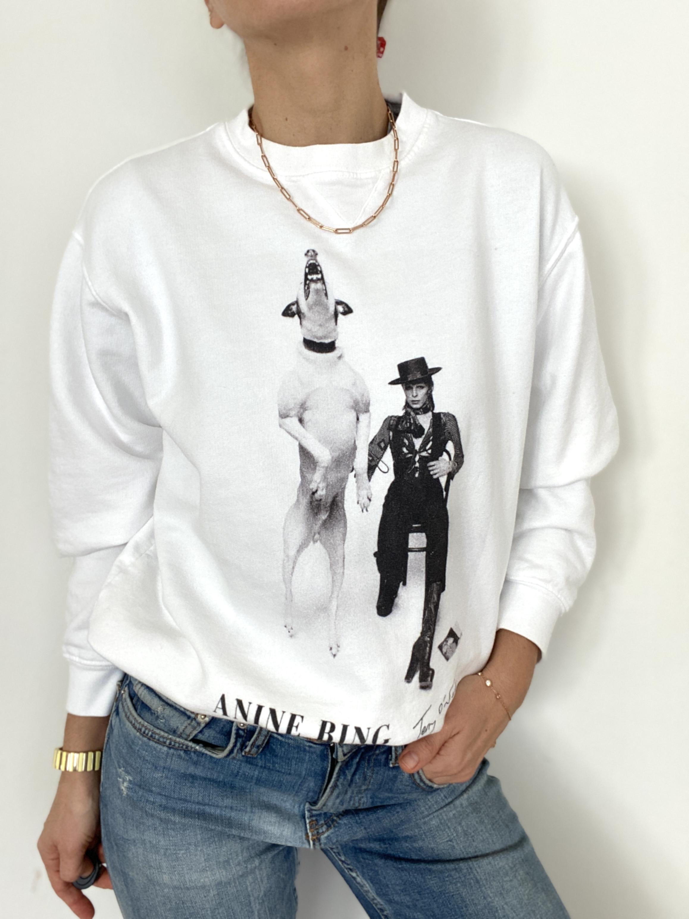 ANINE BING RAMONA SWEATSHIRT AB X TO DAVID BOWIE - SIZE XS