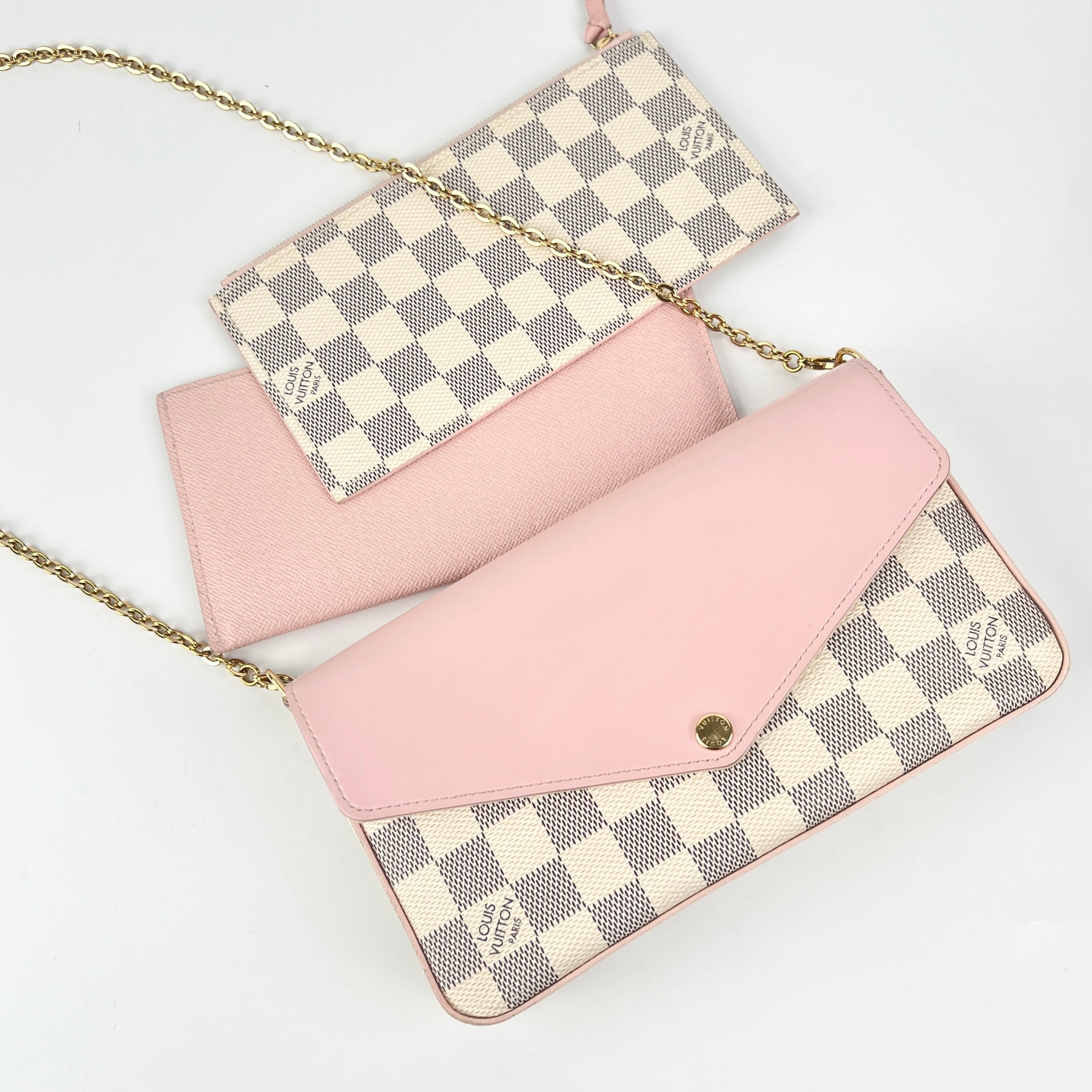 Louis Vuitton Felicie Pochette Damier Azur Pink