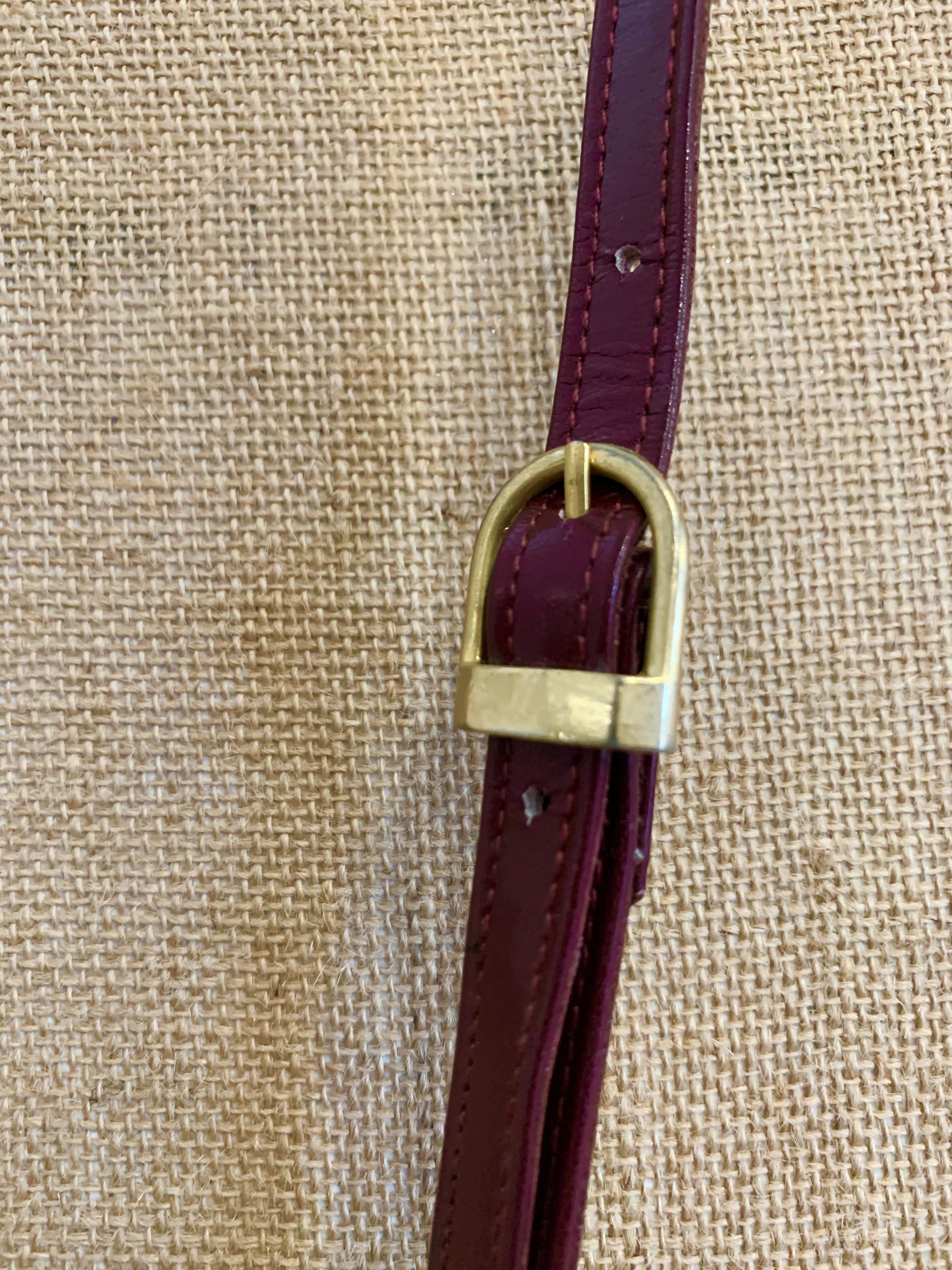 Vintage Cartier Cross Body Burgundy Leather Bag