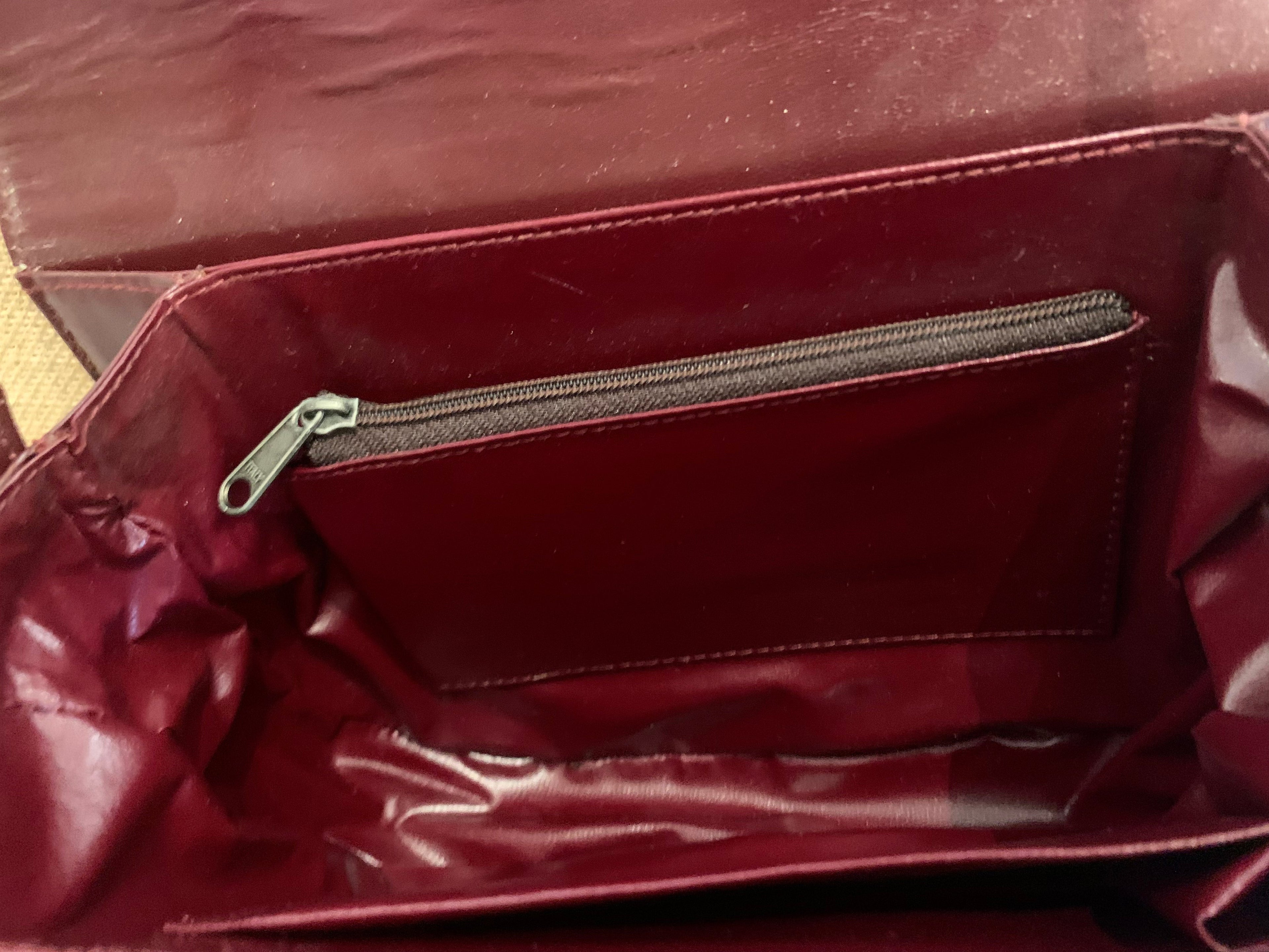Vintage Cartier Cross Body Burgundy Leather Bag