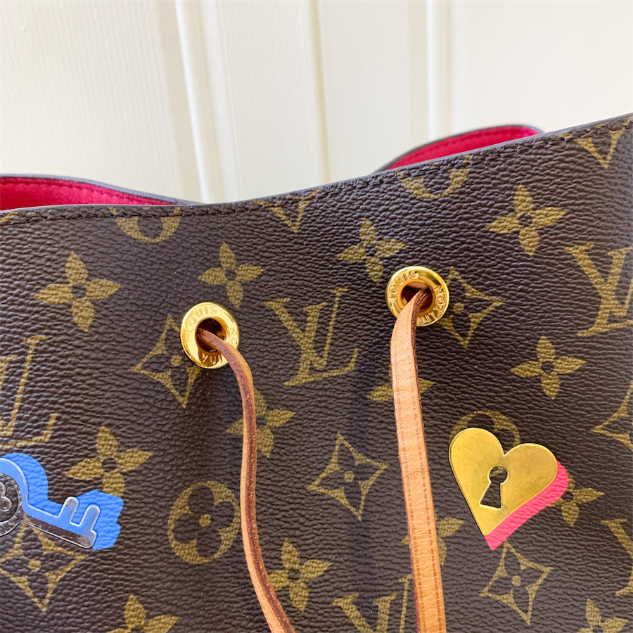 LV Neonoe MM in Limited Edition Love Lock Monogram Canvas and GHW