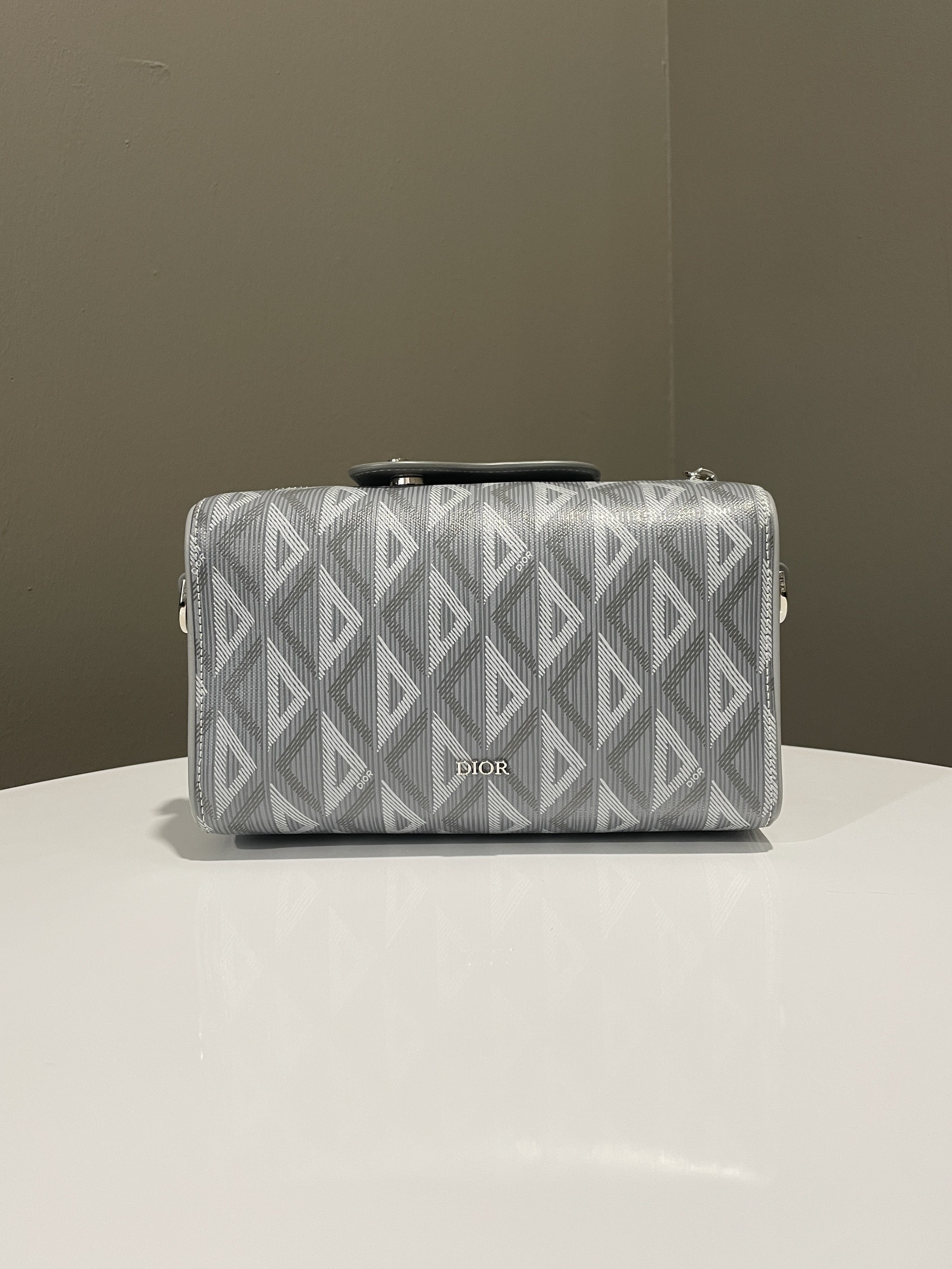 Dior Lingot 22 Grey CD Diamond Canvas & Calfskin