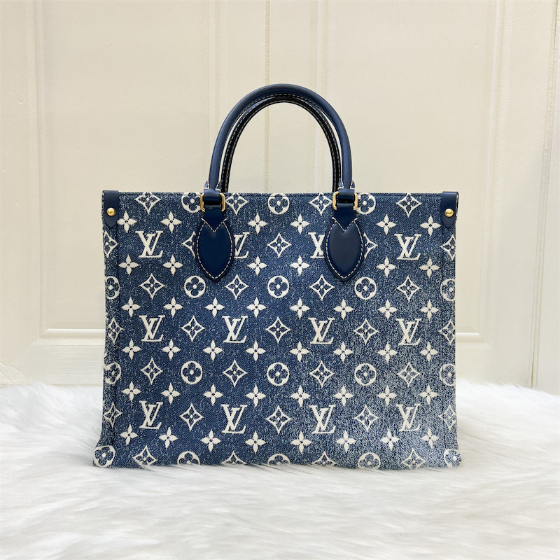 LV Onthego MM in Ombre Blue Denim and GHW