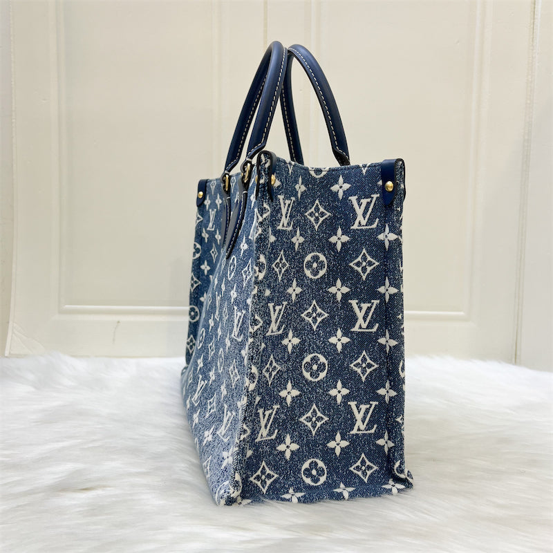 LV Onthego MM in Ombre Blue Denim and GHW