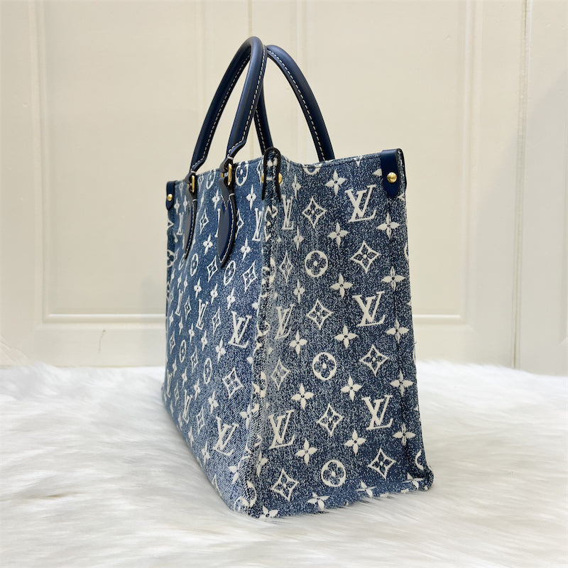 LV Onthego MM in Ombre Blue Denim and GHW