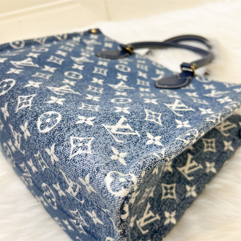 LV Onthego MM in Ombre Blue Denim and GHW