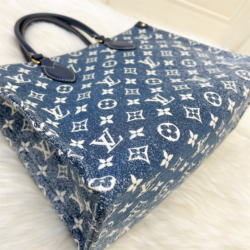 LV Onthego MM in Ombre Blue Denim and GHW