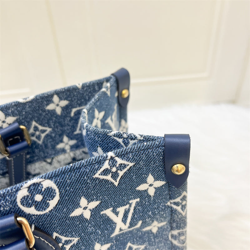LV Onthego MM in Ombre Blue Denim and GHW