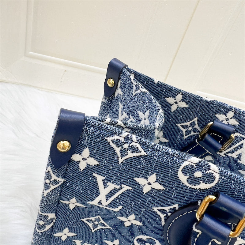 LV Onthego MM in Ombre Blue Denim and GHW