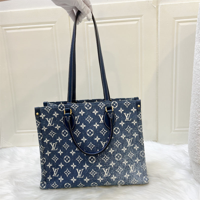 LV Onthego MM in Ombre Blue Denim and GHW