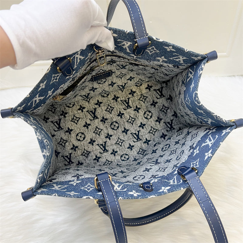 LV Onthego MM in Ombre Blue Denim and GHW