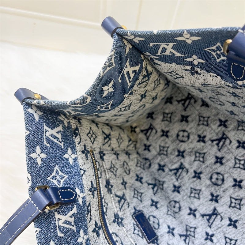 LV Onthego MM in Ombre Blue Denim and GHW