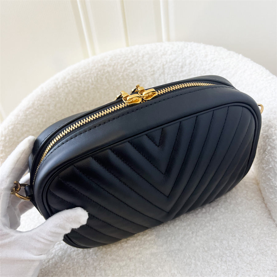 LV Wave Small Camera Bag in Black Calfskin GHW