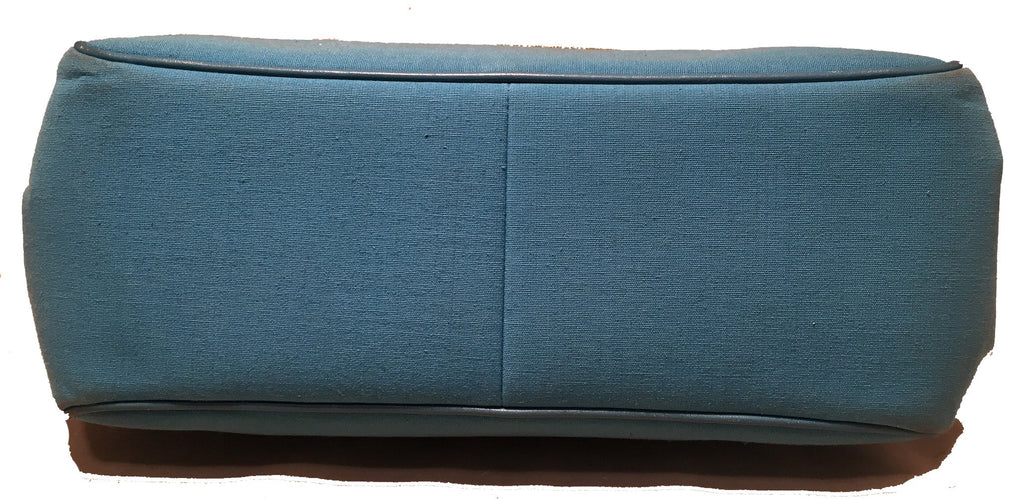 ROBERTA DI CAMERINO BLUE LINEN HANDBAG
