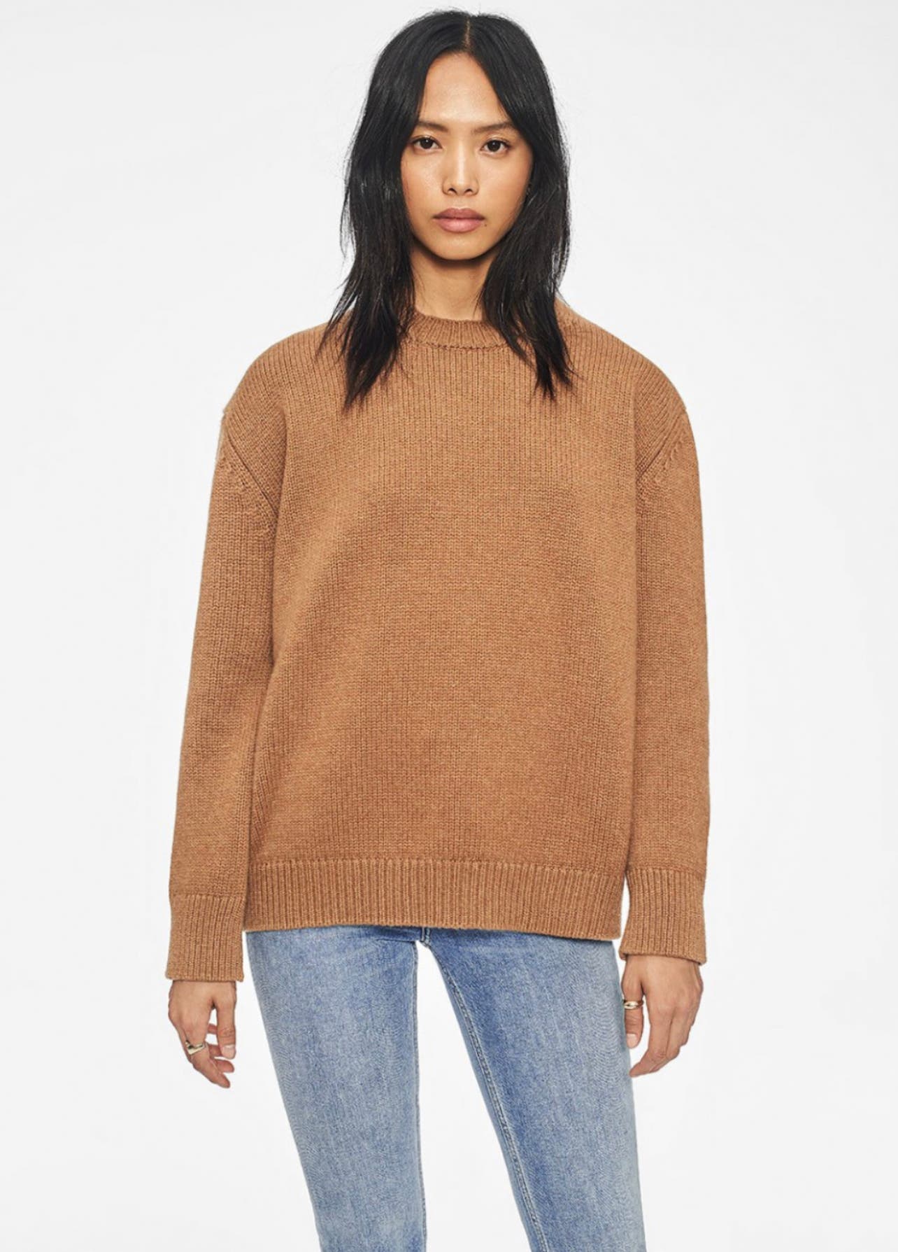 ROSIE CASHMERE SWEATER IN CAMEL - SIZE S