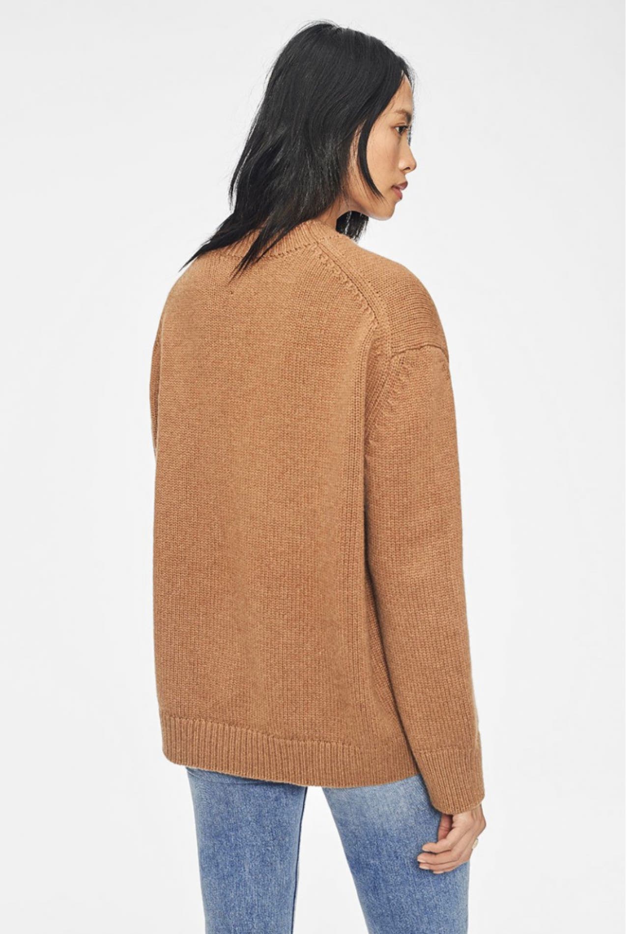 ROSIE CASHMERE SWEATER IN CAMEL - SIZE S