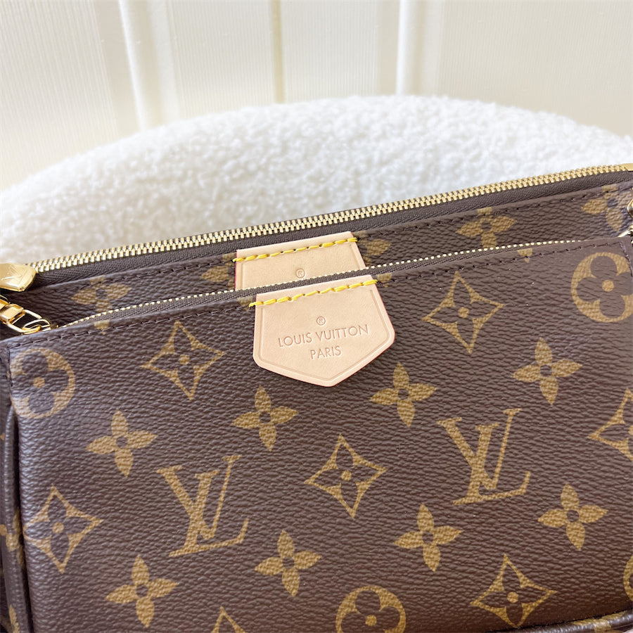 LV Multi Pochette Accessoiries in Monogram Canvas with Pink Strap GHW