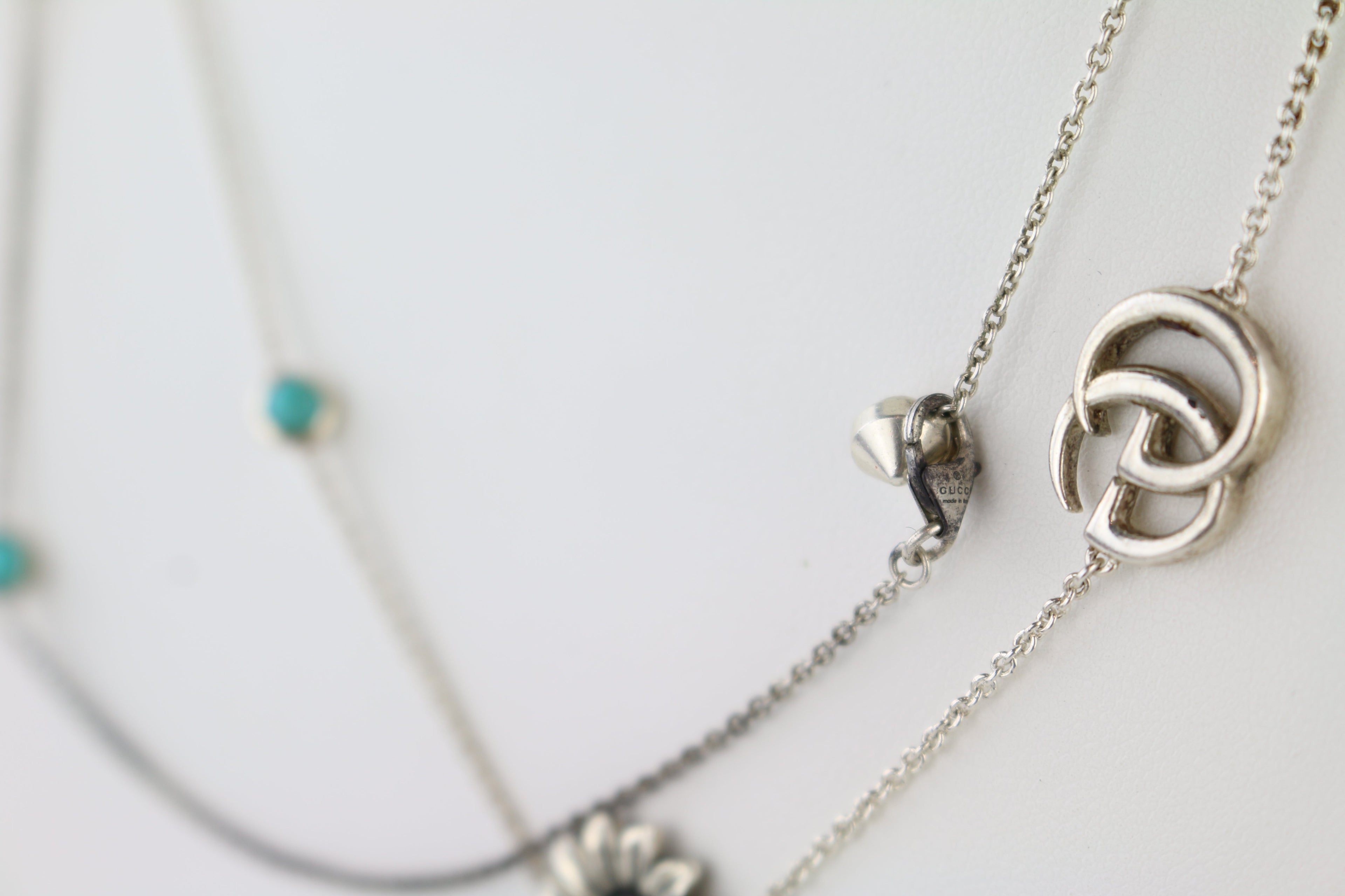 Sterling Silver Marmont Double G & Daisy Long Necklace