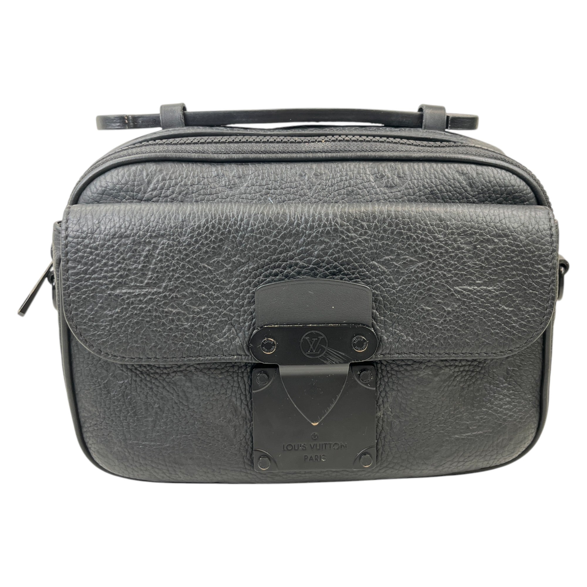 Men's S Lock Messenger Bag Black