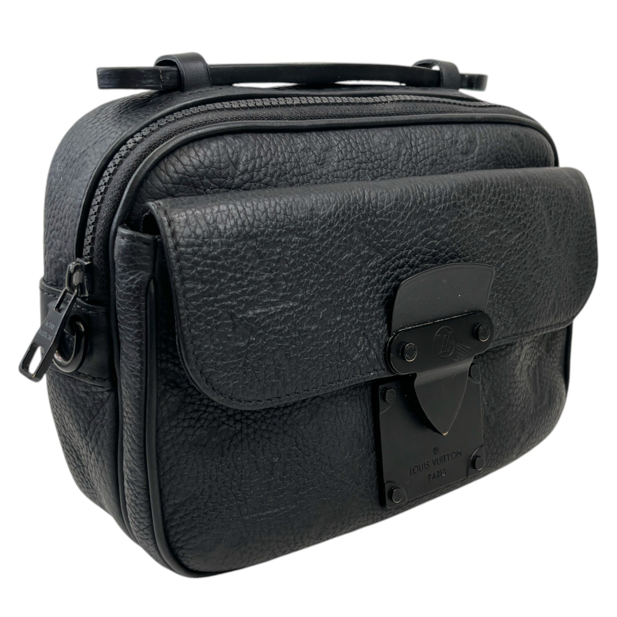Men's S Lock Messenger Bag Black