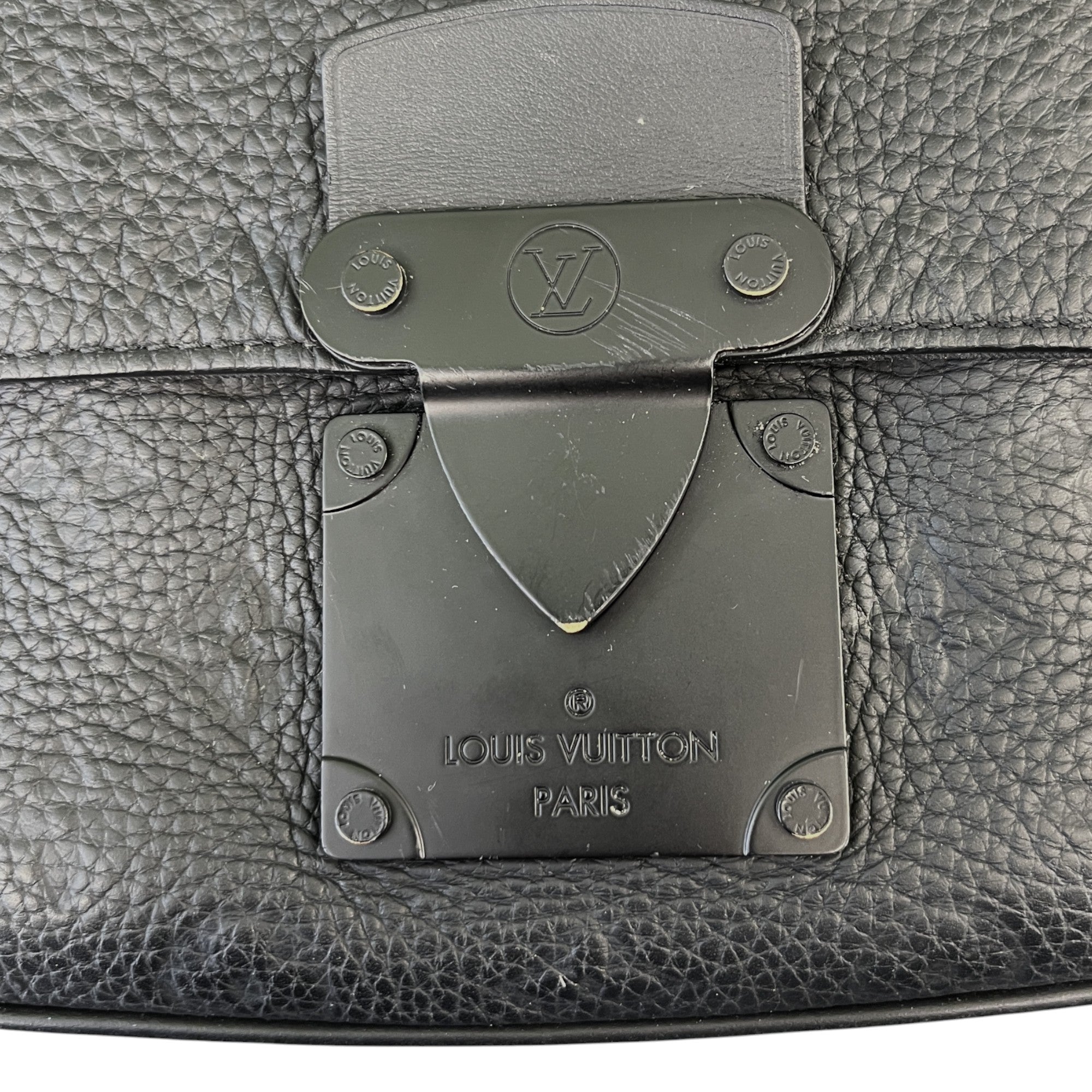Men's S Lock Messenger Bag Black