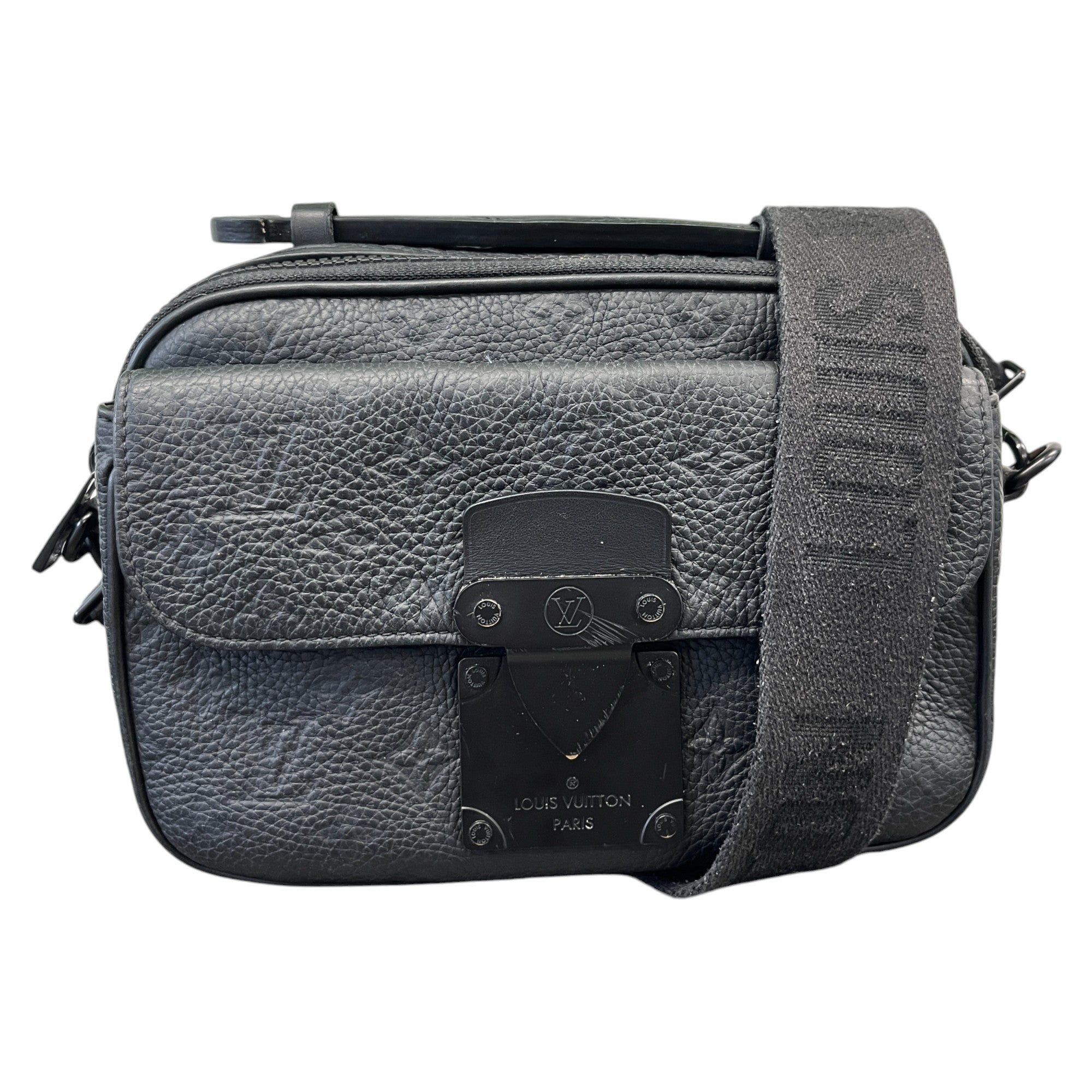 Men's S Lock Messenger Bag Black