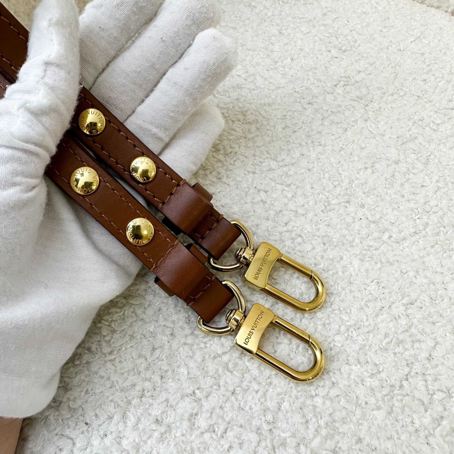 LV Neonoe MM in Monogram Canvas, Caramel Strap and GHW