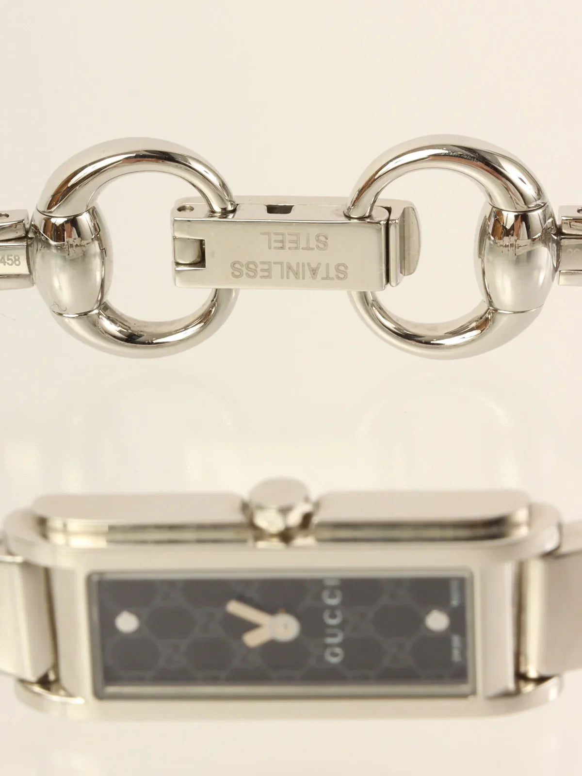 GUCCI Rectangular Gg Face Bangle Watch Silver/Black
