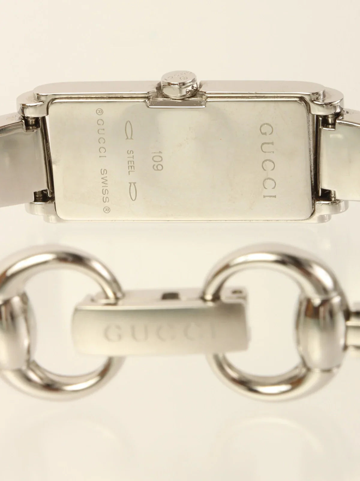 GUCCI Rectangular Gg Face Bangle Watch Silver/Black