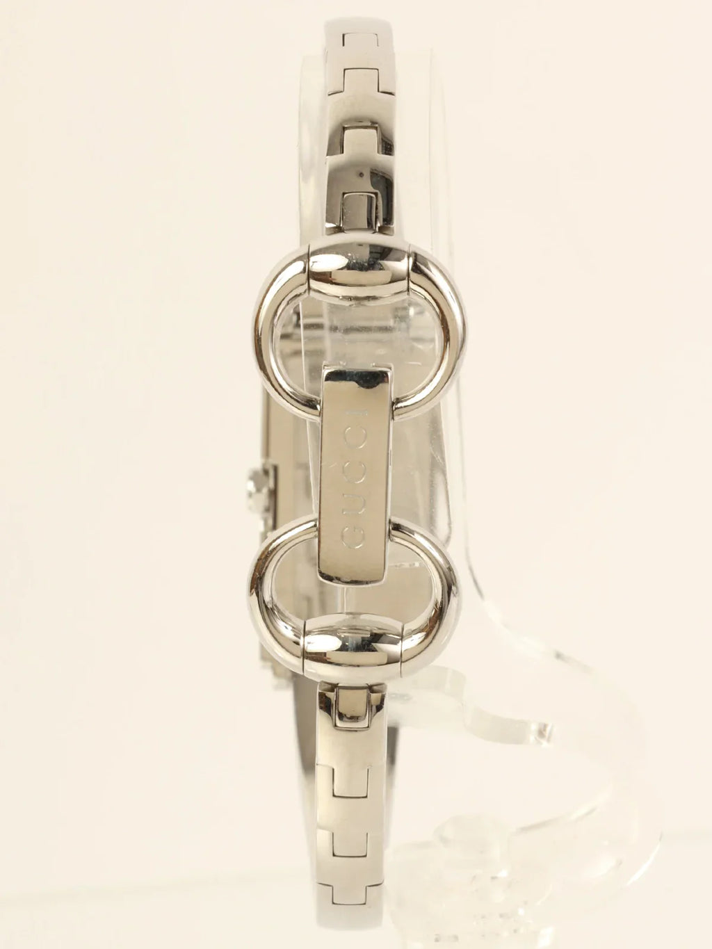 GUCCI Rectangular Gg Face Bangle Watch Silver/Black