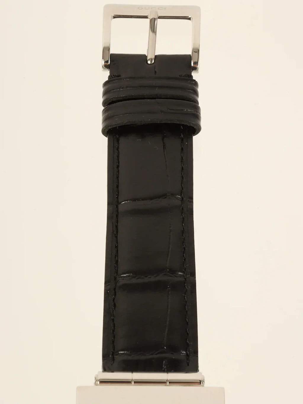 GUCCI Square Face Logo Watch Silver/Black