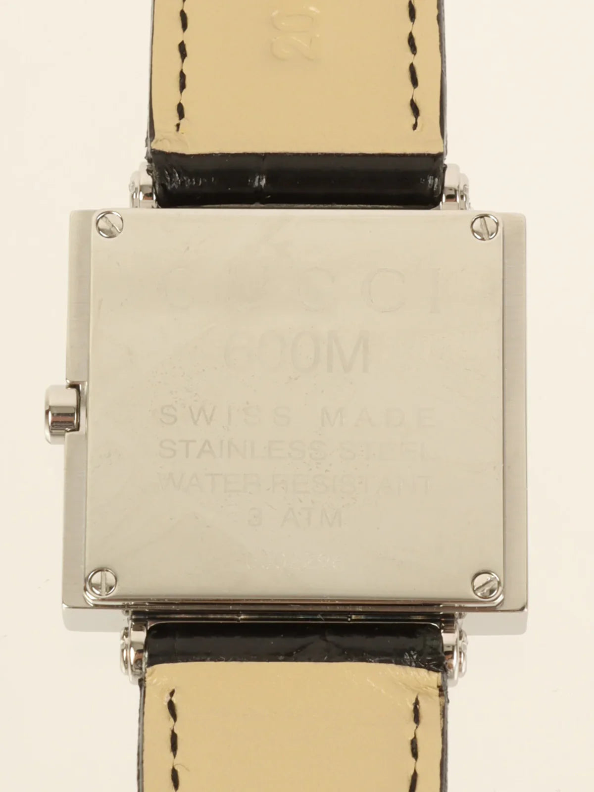 GUCCI Square Face Logo Watch Silver/Black