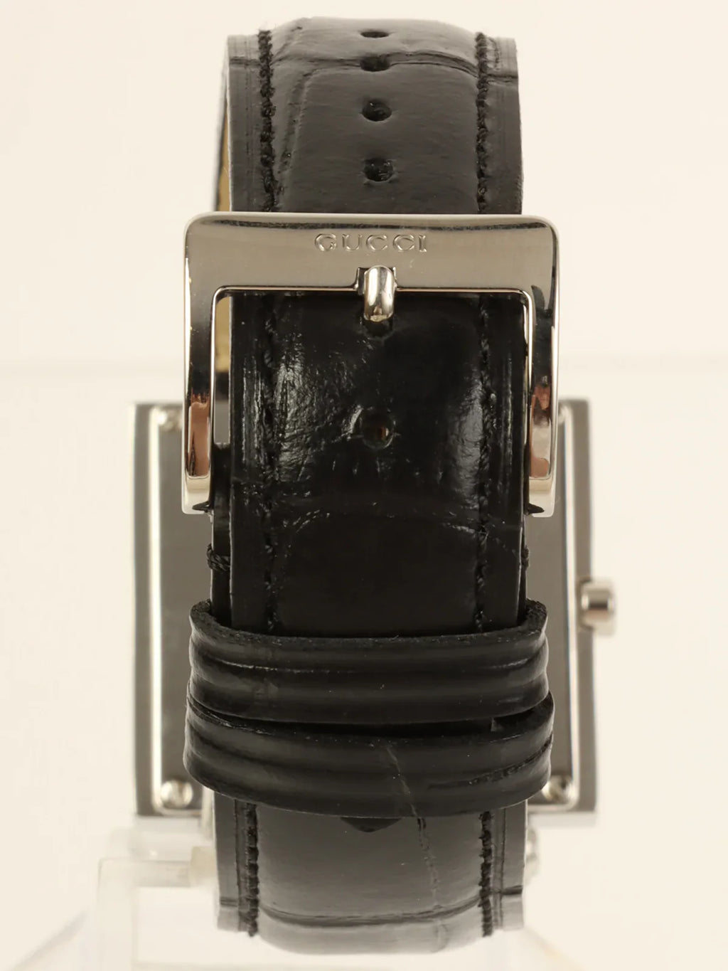 GUCCI Square Face Logo Watch Silver/Black