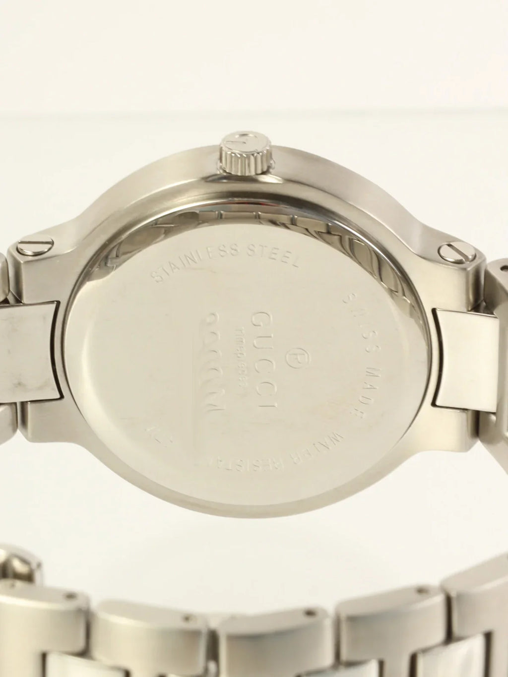 GUCCI Boys Round Logo Face Watch Silver