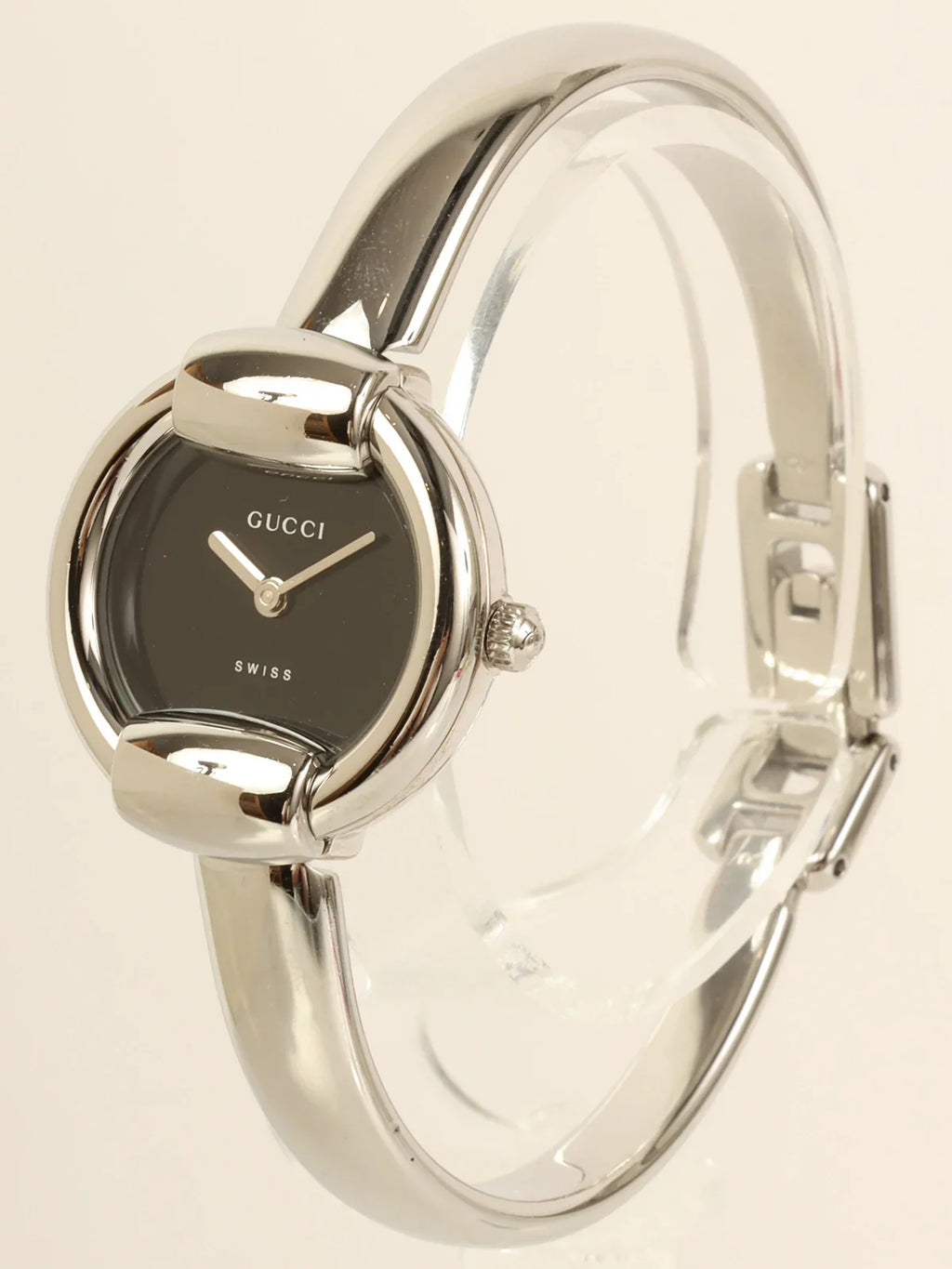 GUCCI Round Face Bangle Watch Silver