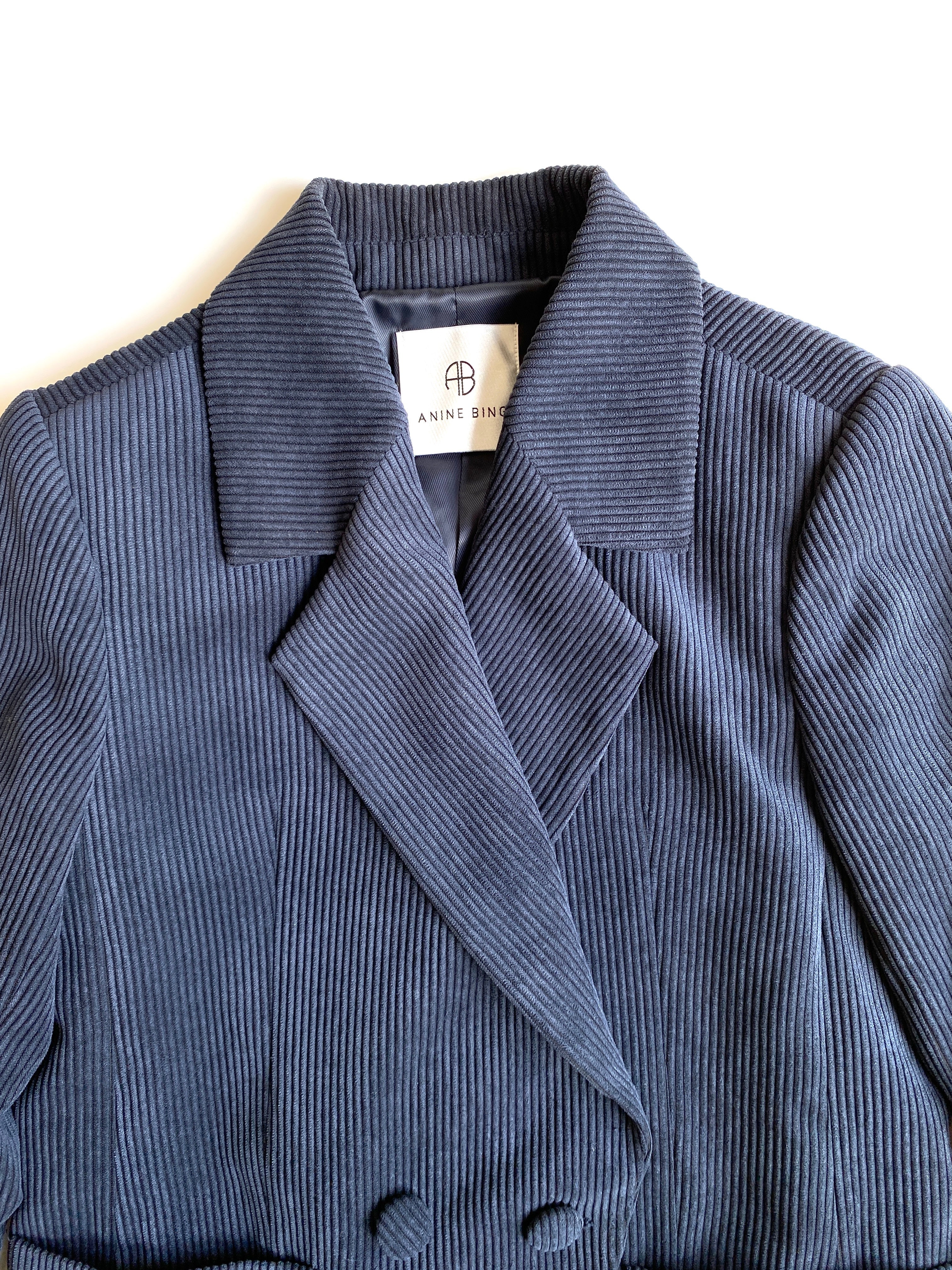 GRACE CORDUROY BLAZER IN MIDNIGHT - SIZE XS