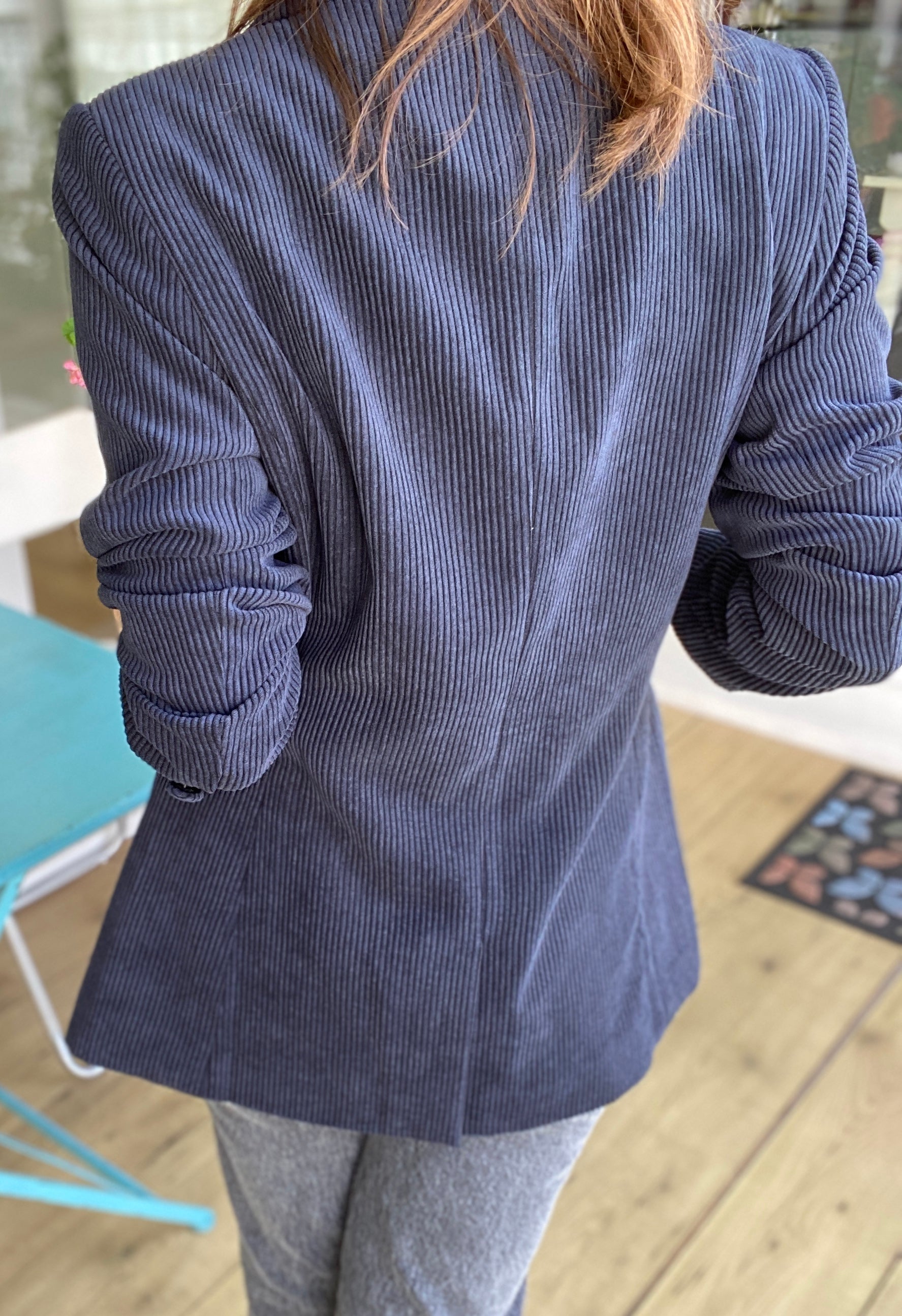 GRACE CORDUROY BLAZER IN MIDNIGHT - SIZE XS