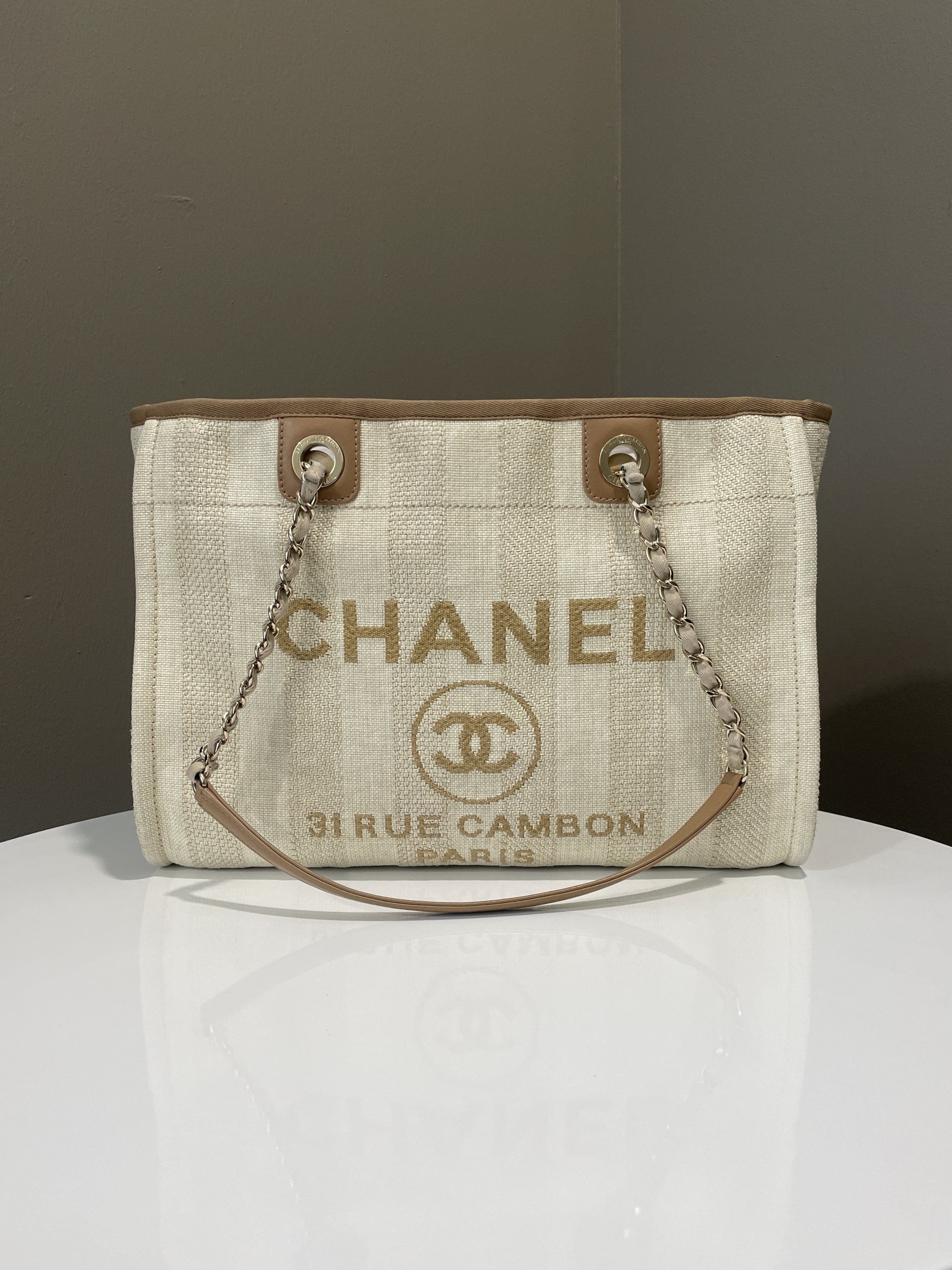 Chanel Deauville Shopper Tote Beige