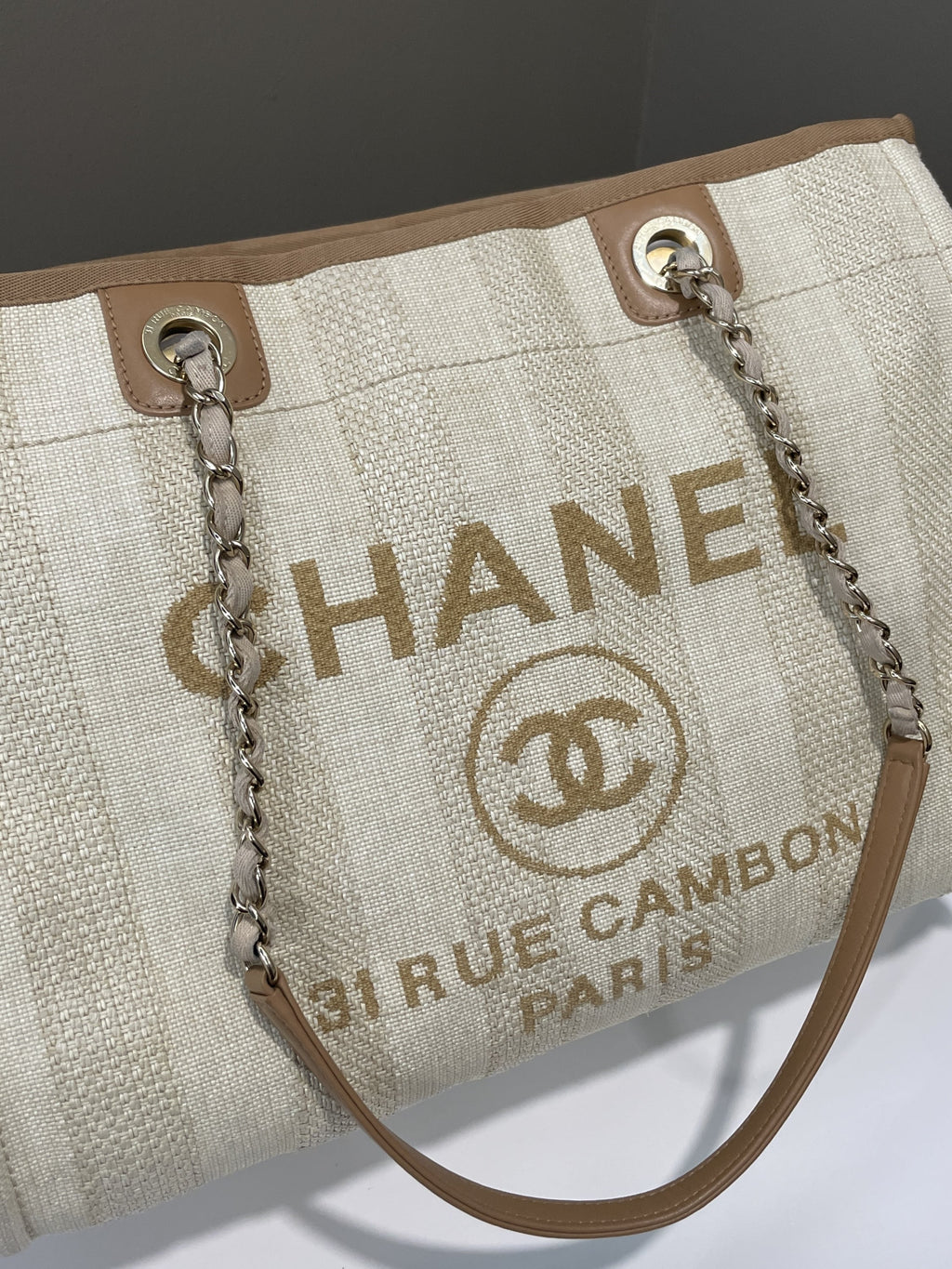 Chanel Deauville Shopper Tote Beige