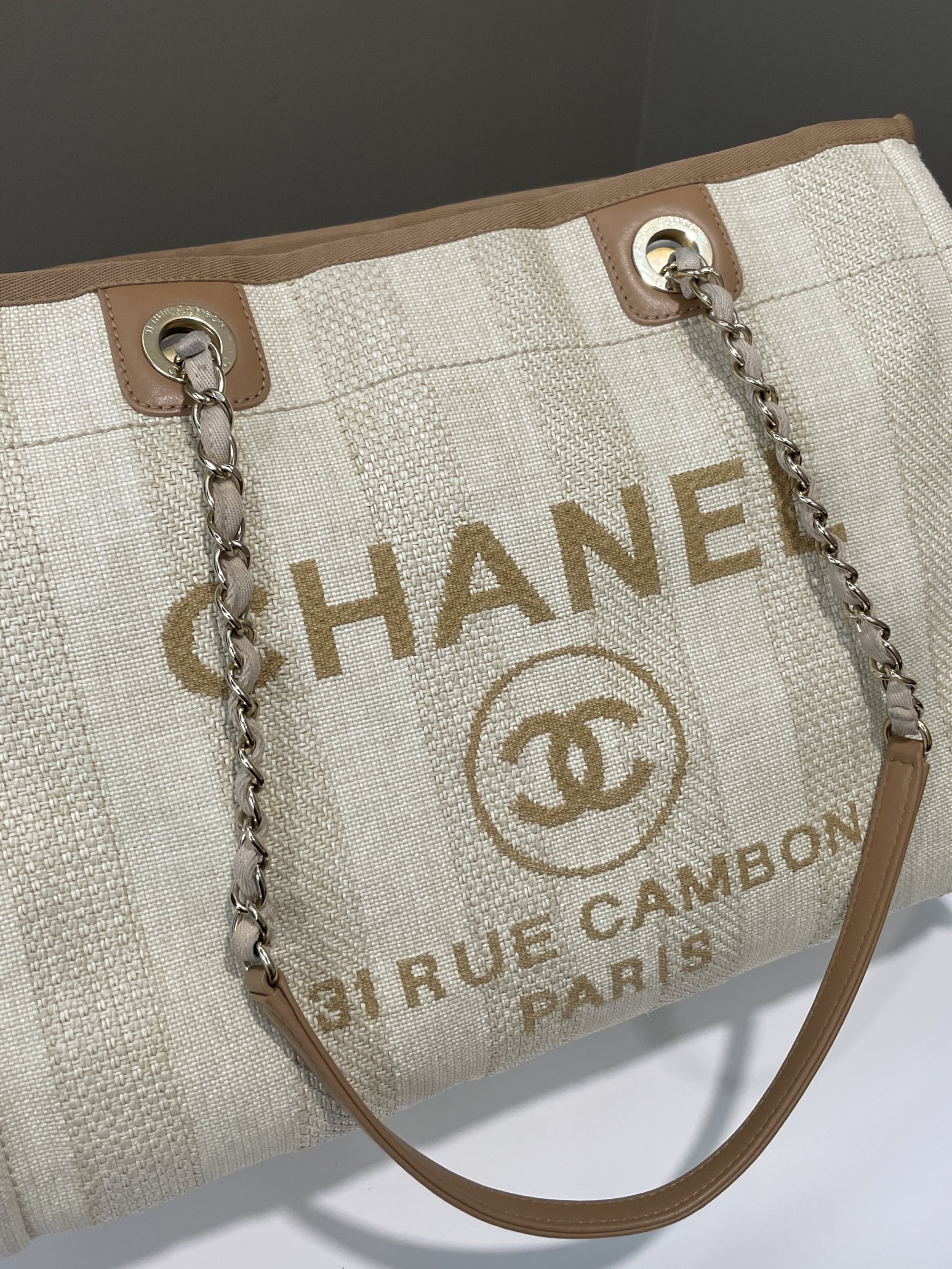 Chanel Deauville Shopper Tote Beige