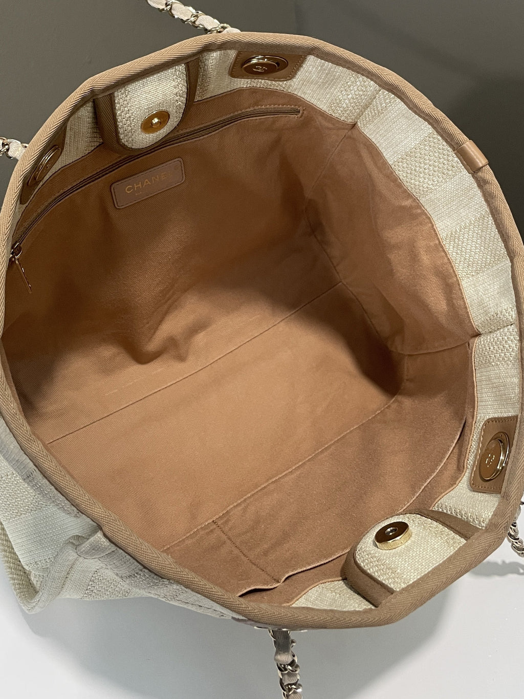 Chanel Deauville Shopper Tote Beige