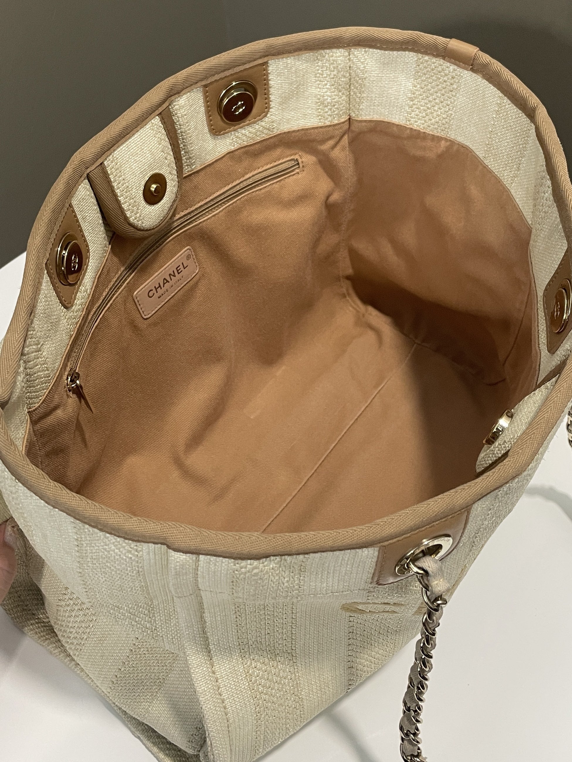Chanel Deauville Shopper Tote Beige