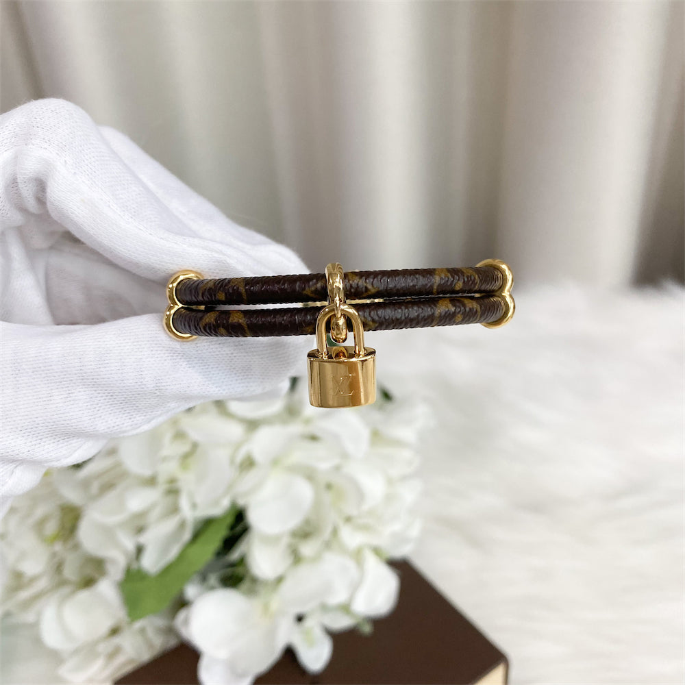 LV Monogram Canvas Lock Bracelet