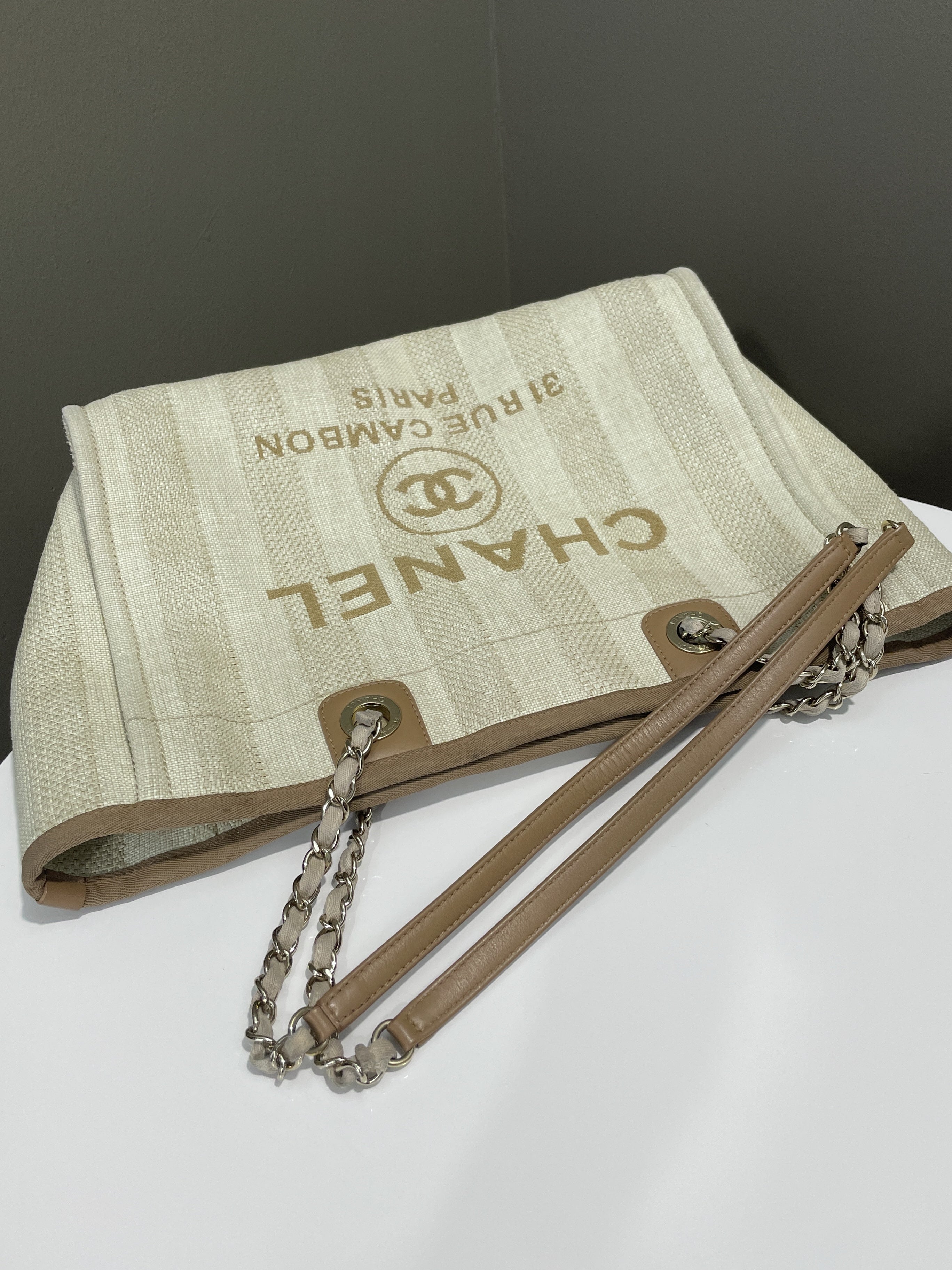 Chanel Deauville Shopper Tote Beige