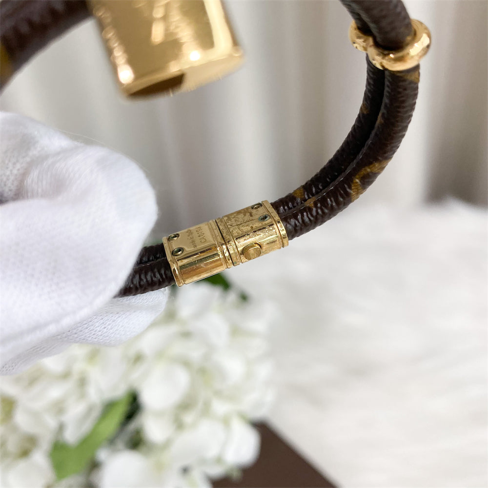 LV Monogram Canvas Lock Bracelet